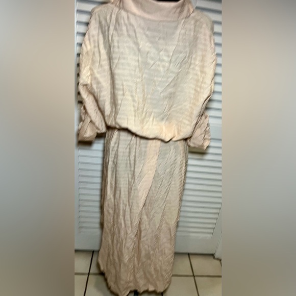 Women's Modern Swimsuit Cover Blouse Button Down Beige - Picture 4 of 7